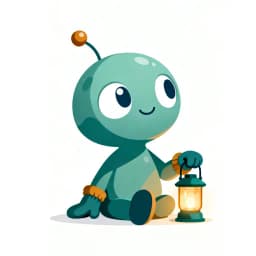 A sage Wanderling sitting peacefully beside a small lantern