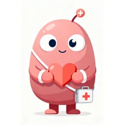 A rose Wanderling with a first-aid satchel, holding a heart